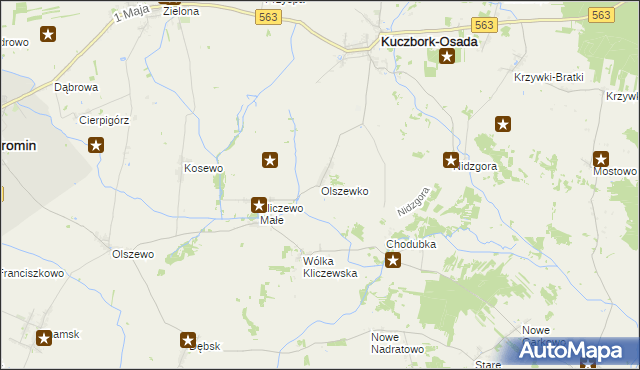 mapa Olszewko gmina Kuczbork-Osada, Olszewko gmina Kuczbork-Osada na mapie Targeo