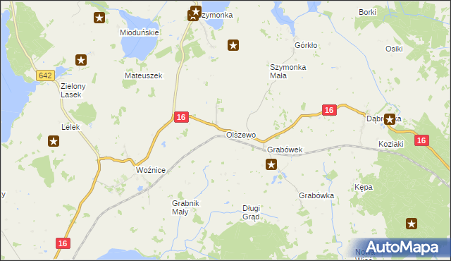 mapa Olszewo gmina Mikołajki, Olszewo gmina Mikołajki na mapie Targeo