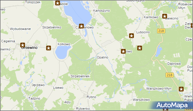 mapa Opalino, Opalino na mapie Targeo