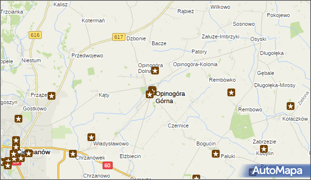 mapa Opinogóra Górna, Opinogóra Górna na mapie Targeo