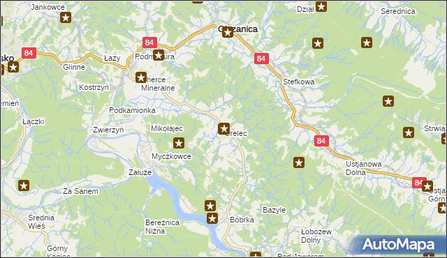 mapa Orelec, Orelec na mapie Targeo