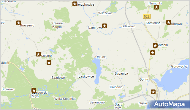 mapa Orkusz, Orkusz na mapie Targeo