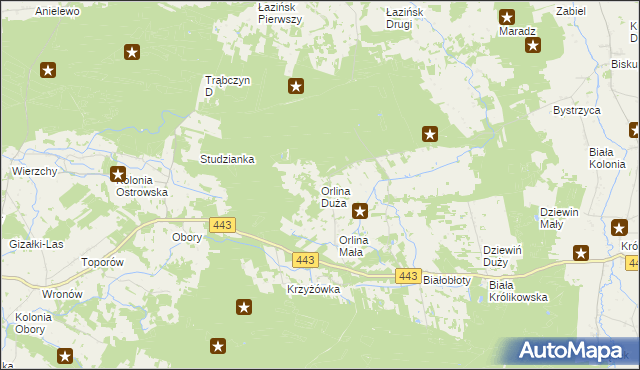 mapa Orlina Duża, Orlina Duża na mapie Targeo