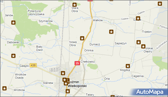 mapa Orlinka, Orlinka na mapie Targeo