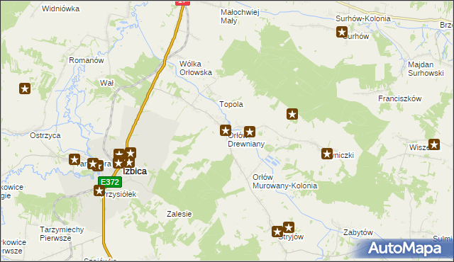 mapa Orłów Drewniany, Orłów Drewniany na mapie Targeo