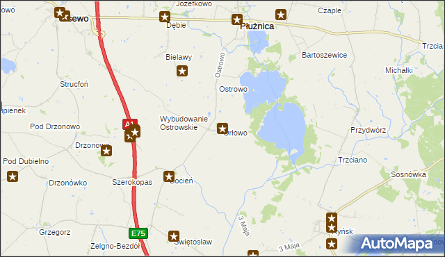 mapa Orłowo gmina Płużnica, Orłowo gmina Płużnica na mapie Targeo