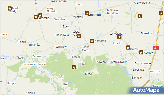 mapa Orzechowiec, Orzechowiec na mapie Targeo