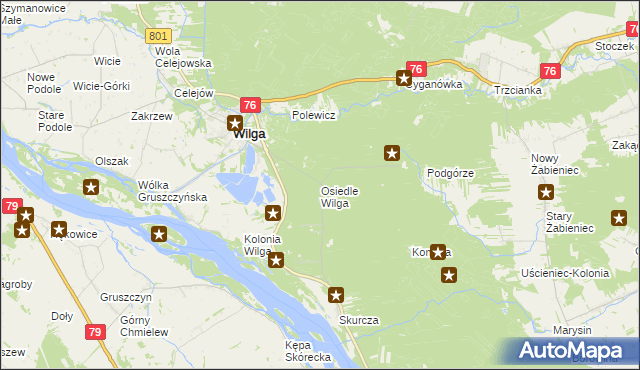 mapa Osiedle Wilga, Osiedle Wilga na mapie Targeo