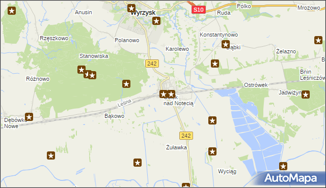 mapa Osiek nad Notecią, Osiek nad Notecią na mapie Targeo