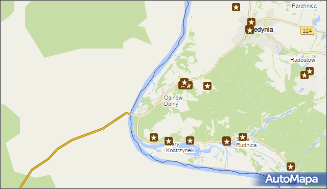 mapa Osinów Dolny, Osinów Dolny na mapie Targeo