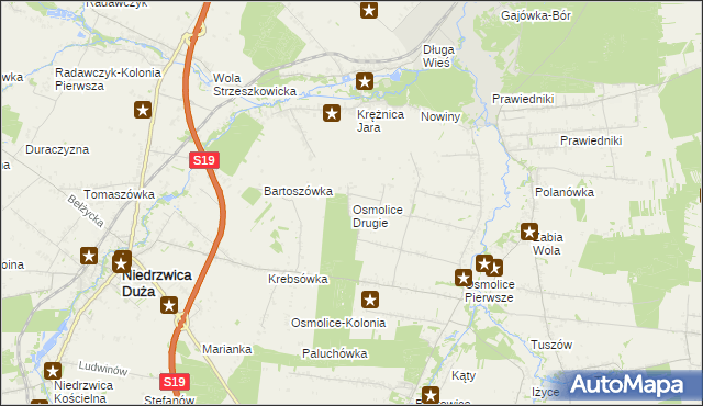 mapa Osmolice Drugie, Osmolice Drugie na mapie Targeo