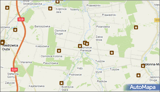 mapa Osmolice Pierwsze, Osmolice Pierwsze na mapie Targeo