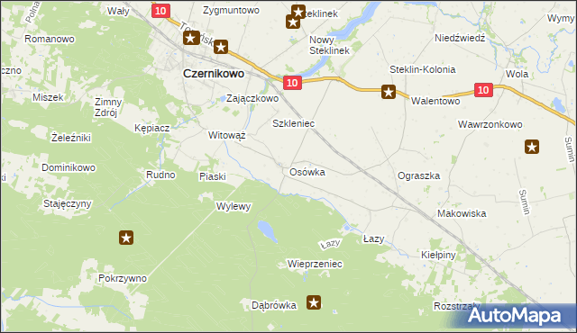 mapa Osówka gmina Czernikowo, Osówka gmina Czernikowo na mapie Targeo