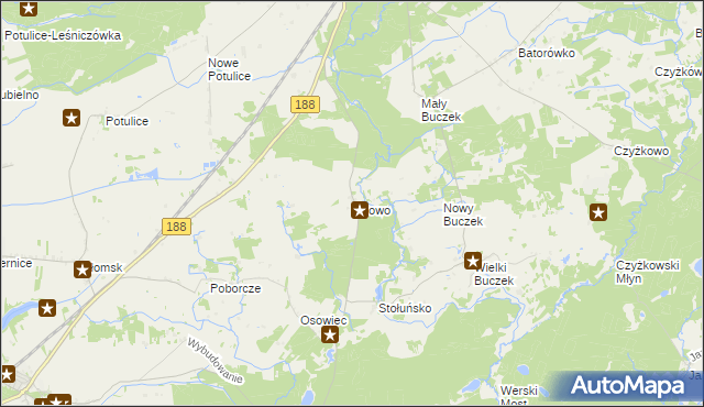 mapa Osowo gmina Lipka, Osowo gmina Lipka na mapie Targeo