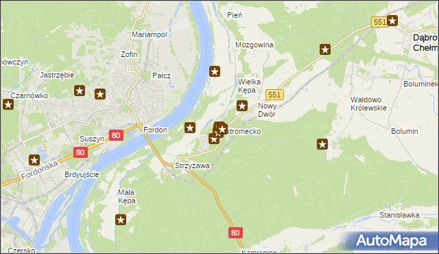 mapa Ostromecko, Ostromecko na mapie Targeo