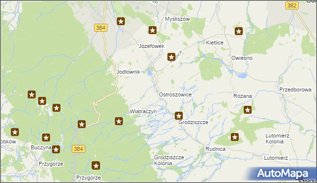 mapa Ostroszowice, Ostroszowice na mapie Targeo