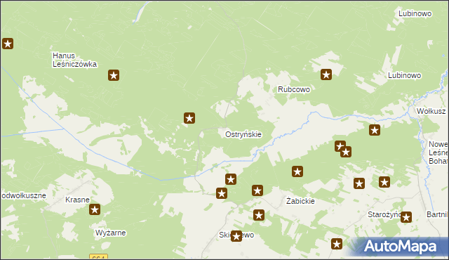 mapa Ostryńskie, Ostryńskie na mapie Targeo