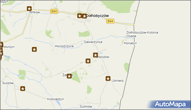 mapa Oszczów, Oszczów na mapie Targeo