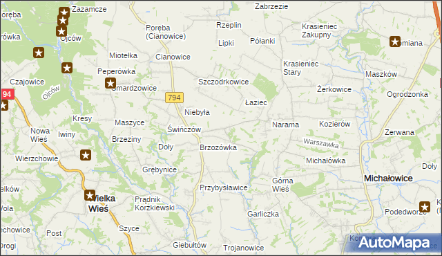 mapa Owczary gmina Zielonki, Owczary gmina Zielonki na mapie Targeo