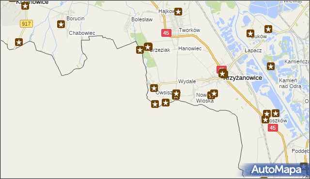 mapa Owsiszcze, Owsiszcze na mapie Targeo