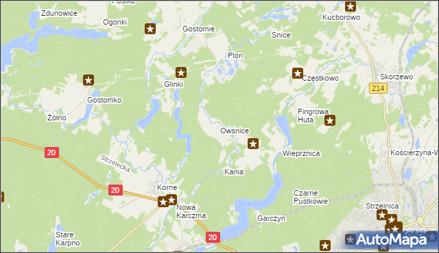 mapa Owśnice, Owśnice na mapie Targeo