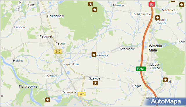 mapa Ozorowice, Ozorowice na mapie Targeo