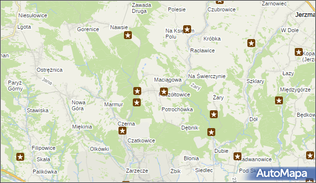 mapa Paczółtowice, Paczółtowice na mapie Targeo