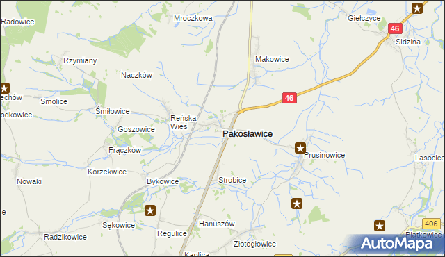 mapa Pakosławice, Pakosławice na mapie Targeo