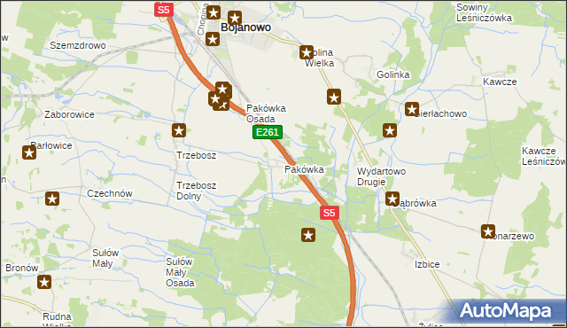 mapa Pakówka, Pakówka na mapie Targeo