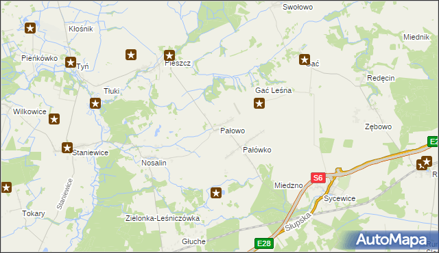 mapa Pałowo, Pałowo na mapie Targeo