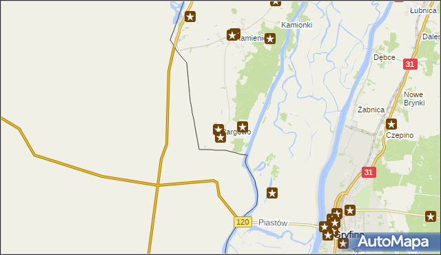 mapa Pargowo, Pargowo na mapie Targeo