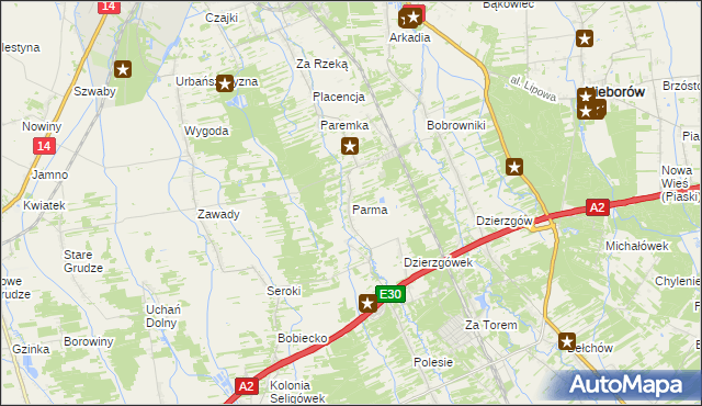 mapa Parma, Parma na mapie Targeo