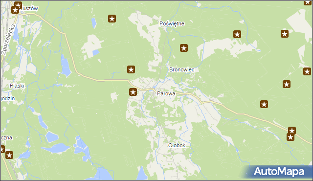 mapa Parowa gmina Osiecznica, Parowa gmina Osiecznica na mapie Targeo