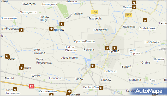 mapa Pasieka gmina Żychlin, Pasieka gmina Żychlin na mapie Targeo