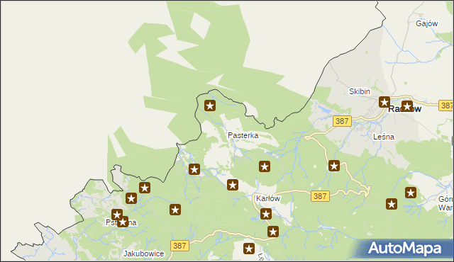 mapa Pasterka, Pasterka na mapie Targeo