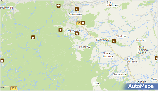 mapa Paszków gmina Bystrzyca Kłodzka, Paszków gmina Bystrzyca Kłodzka na mapie Targeo