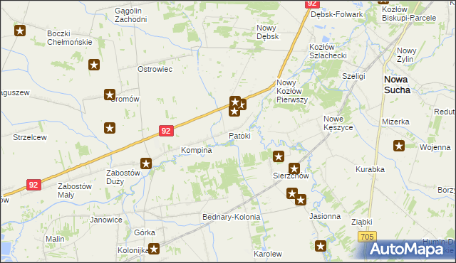 mapa Patoki gmina Nieborów, Patoki gmina Nieborów na mapie Targeo