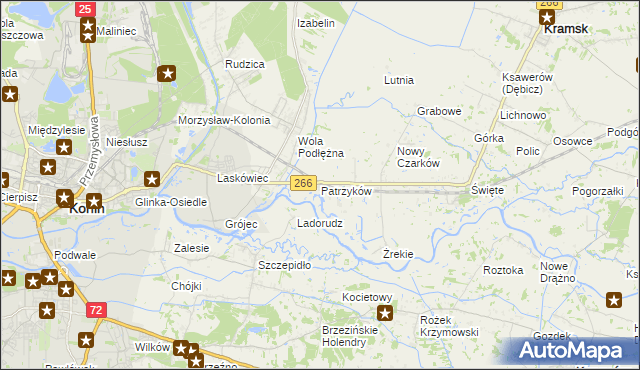mapa Patrzyków gmina Kramsk, Patrzyków gmina Kramsk na mapie Targeo