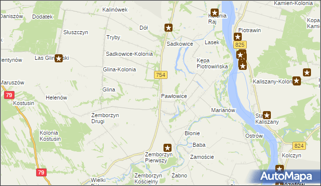 mapa Pawłowice gmina Solec nad Wisłą, Pawłowice gmina Solec nad Wisłą na mapie Targeo