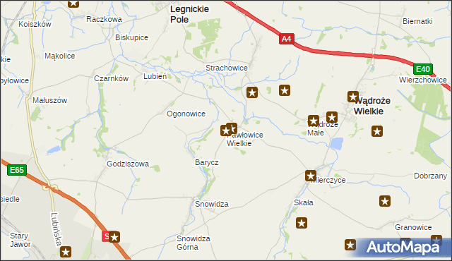 mapa Pawłowice Wielkie, Pawłowice Wielkie na mapie Targeo