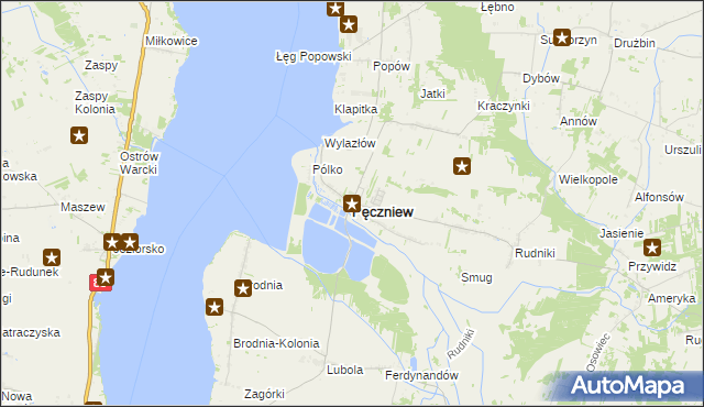 mapa Pęczniew, Pęczniew na mapie Targeo