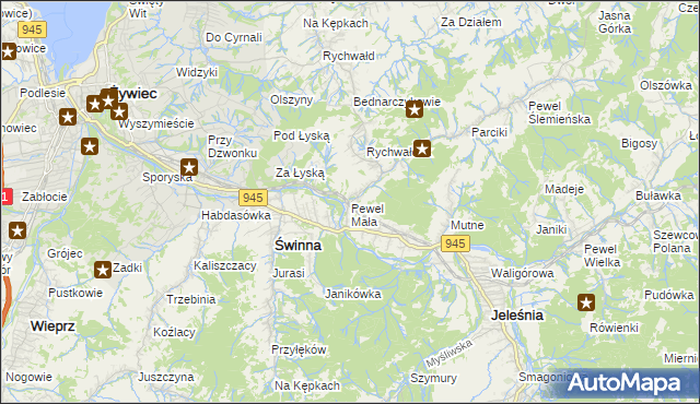 mapa Pewel Mała, Pewel Mała na mapie Targeo