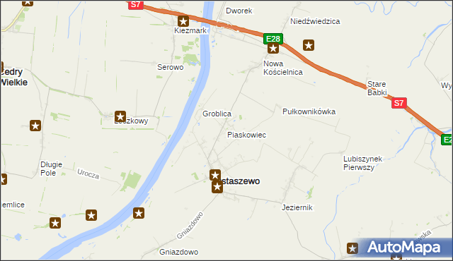 mapa Piaskowiec gmina Ostaszewo, Piaskowiec gmina Ostaszewo na mapie Targeo