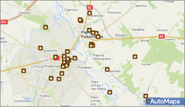 mapa Piątnica Włościańska, Piątnica Włościańska na mapie Targeo