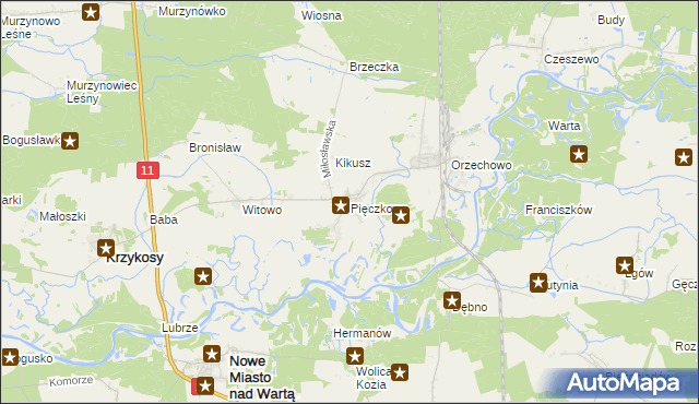 mapa Pięczkowo, Pięczkowo na mapie Targeo
