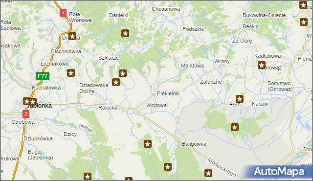 mapa Piekielnik, Piekielnik na mapie Targeo