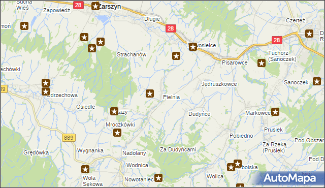 mapa Pielnia, Pielnia na mapie Targeo