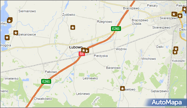 mapa Pierzyska, Pierzyska na mapie Targeo