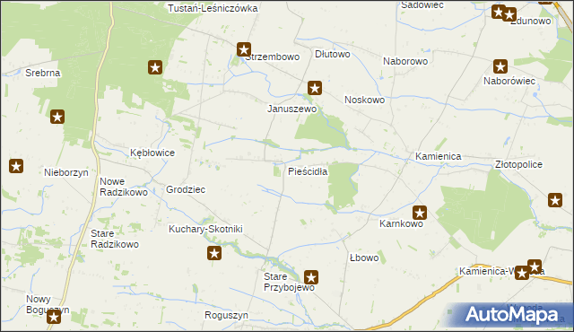 mapa Pieścidła, Pieścidła na mapie Targeo