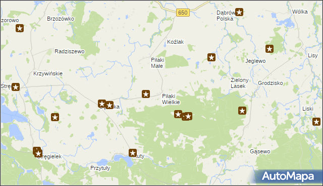 mapa Piłaki Wielkie, Piłaki Wielkie na mapie Targeo